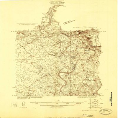 YellowMaps Burnet 2 c TX topo map, 1:48000 Scale, 7.5 X 7.5 Minute, Historical, 1925, 20.8 x 14.5 in - Tyvek