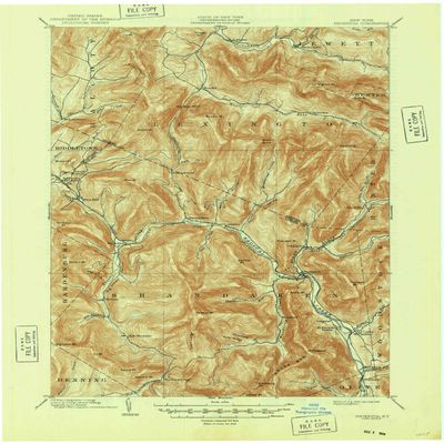 YellowMaps Phoenicia NY topo map, 1:62500 Scale, 15 X 15 Minute, Historical, 1903, Updated 1948, 20.9 x 17 in - Tyvek
