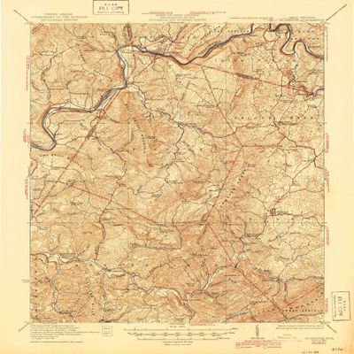 YellowMaps Alderson WV topo map, 1:62500 Scale, 15 X 15 Minute, Historical, 1923, Updated 1945, 20.7 x 16.8 in - Tyvek