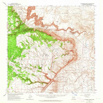 YellowMaps Coconino Point AZ topo map, 1:62500 Scale, 15 X 15 Minute, Historical, 1962, Updated 1964, 20.8 x 16.9 in - Tyvek