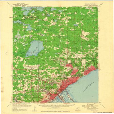 YellowMaps Duluth MN topo map, 1:62500 Scale, 15 X 15 Minute, Historical, 1953, Updated 1959, 27.23 x 21.53 in - Tyvek