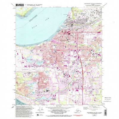 YellowMaps Anchorage A 8 NW AK topo map, 1:25000 Scale, 7.5 X 7.5 Minute, Historical, 1979, Updated 1994, 26.8 x 22 in - Tyvek