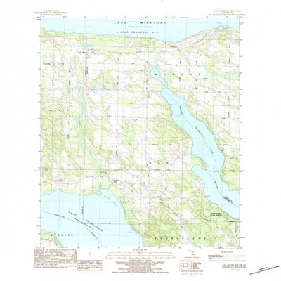 YellowMaps Bay Shore MI topo map, 1:25000 Scale, 7.5 X 7.5 Minute, Historical, 1983, Updated 1984, 26.8 x 21.8 in - Tyvek