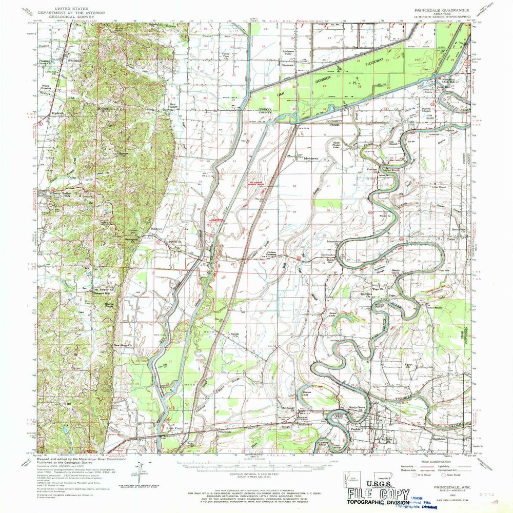 YellowMaps Princedale AR topo map, 1:62500 Scale, 15 X 15 Minute, Historical, 1962, Updated 1968, 20.8 x 16.9 in - Tyvek