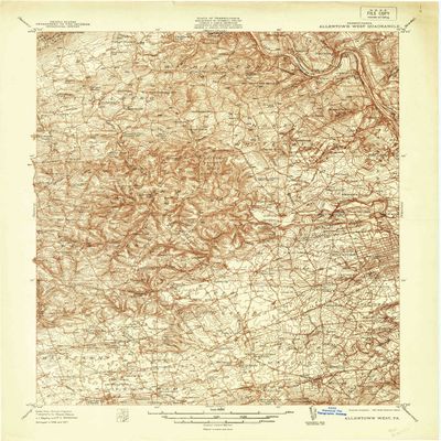 YellowMaps Allentown West PA topo map, 1:48000 Scale, 15 X 15 Minute, Historical, 1937, 26.8 x 21.1 in - Tyvek