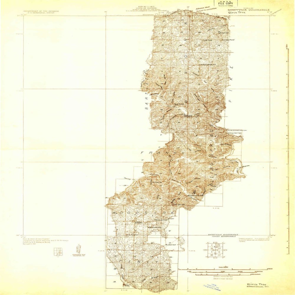 YellowMaps Bandyville MO topo map, 1:48000 Scale, 15 X 15 Minute, Historical, 1931, 30.6 x 21.9 in - Tyvek