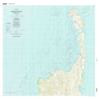 YellowMaps Babeldaob North PW topo map, 1:25000 Scale, 7.5 X 7.5 Minute, Historical, 2000, Updated 2004, 31.94 x 39.04 in - Tyvek