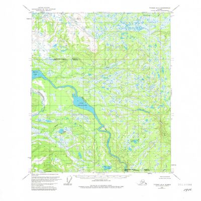 YellowMaps Tyonek B 4 AK topo map, 1:63360 Scale, 15 X 15 Minute, Historical, 1954, Updated 1981, 21.8 x 18.1 in - Tyvek