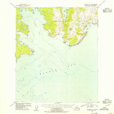 YellowMaps Afognak A 1 AK topo map, 1:63360 Scale, 15 X 15 Minute, Historical, 1953, Updated 1955, 20.8 x 17 in - Tyvek