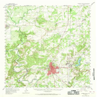 Mineral Wells TX topo map, 1:62500 Scale, 15 X 15 Minute, Historical, 1959, Updated 1969, 20.9 x 17 in - Tyvek