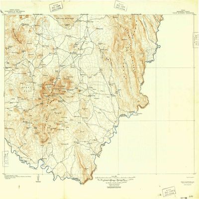YellowMaps Chisos Mountains TX topo map, 1:125000 Scale, 30 X 30 Minute, Historical, 1905, Updated 1949, 21.8 x 26.8 in - Tyvek