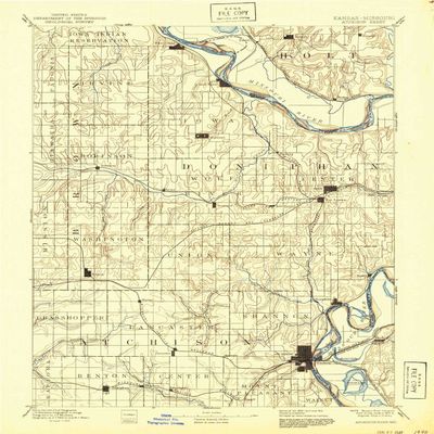 YellowMaps Atchison KS topo map, 1:125000 Scale, 30 X 30 Minute, Historical, 1893, Updated 1940, 19.94 x 16.25 in - Tyvek