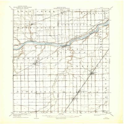 YellowMaps Mc Clure OH topo map, 1:62500 Scale, 15 X 15 Minute, Historical, 1909, Updated 1936, 20.9 x 17 in - Tyvek