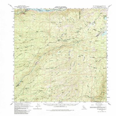 Big Meadow CA topo map, 1:62500 Scale, 15 X 15 Minute, Historical, 1956, Updated 1985, 21.8 x 17.3 in - Tyvek