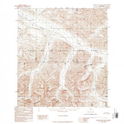 YellowMaps Survey Pass D 3 AK topo map, 1:63360 Scale, 15 X 15 Minute, Historical, 1986, Updated 1986, 21.9 x 18.1 in - Tyvek