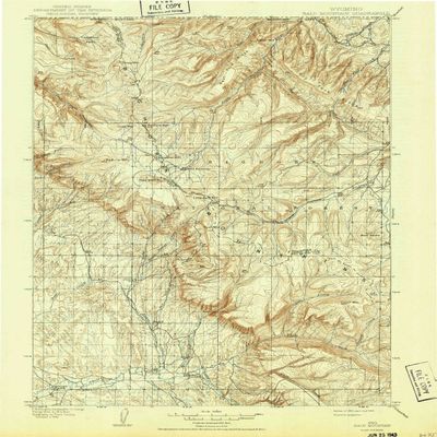 YellowMaps Bald Mountain WY topo map, 1:125000 Scale, 30 X 30 Minute, Historical, 1901, Updated 1943, 19.8 x 15.3 in - Tyvek