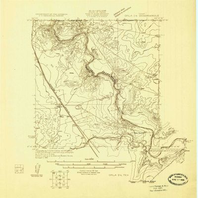 YellowMaps Orla 2 b TX topo map, 1:48000 Scale, 7.5 X 7.5 Minute, Historical, 1925, 17.8 x 15.6 in - Tyvek