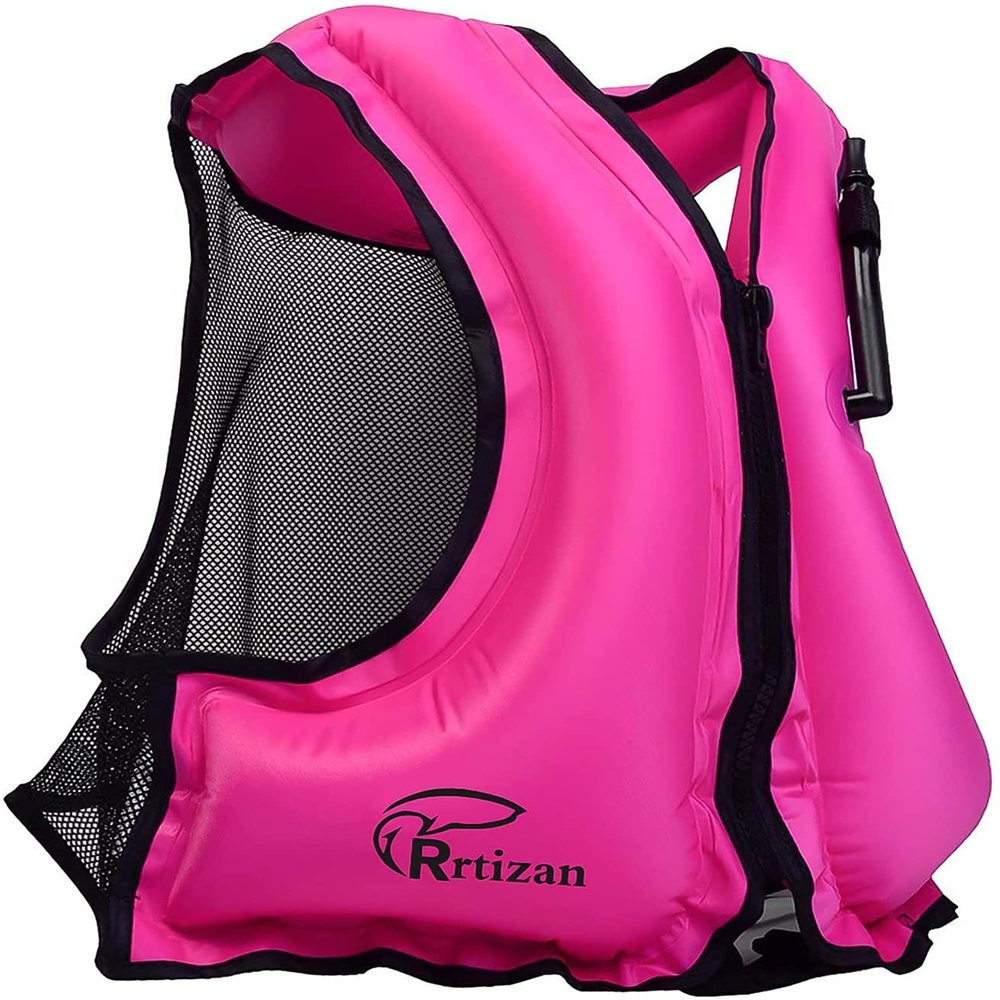 Rrtizan Inflatable Snorkel Vest for Adult, Travel Snorkeling Vest for Swimming, Snorkeling, Paddleboarding, Swim Vest Adult Suitable for 90-220lbs