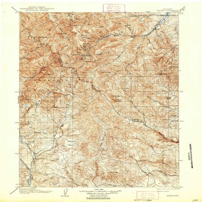 YellowMaps Kirwin WY topo map, 1:125000 Scale, 30 X 30 Minute, Historical, 1906, Updated 1938, 20.2 x 16.1 in - Tyvek