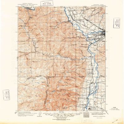YellowMaps Missoula MT topo map, 1:125000 Scale, 30 X 30 Minute, Historical, 1912, Updated 1948, 20.8 x 17.1 in - Tyvek