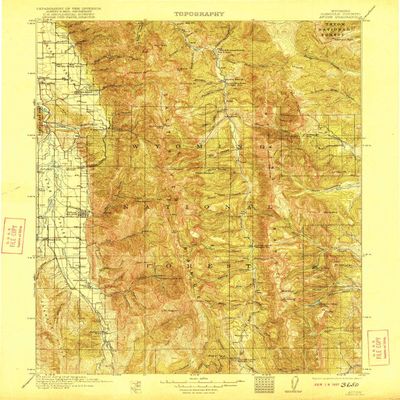 YellowMaps Afton WY topo map, 1:125000 Scale, 30 X 30 Minute, Historical, 1921, 19.8 x 15.9 in - Tyvek