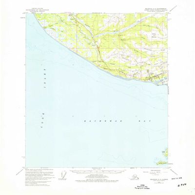 Seldovia C 5 AK topo map, 1:63360 Scale, 15 X 15 Minute, Historical, 1961, Updated 1979, 21.9 x 18.1 in - Tyvek