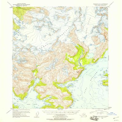 Seldovia B 3 AK topo map, 1:63360 Scale, 15 X 15 Minute, Historical, 1952, Updated 1958, 20.8 x 17 in - Tyvek