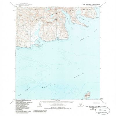 YellowMaps Port Moller C 1 AK topo map, 1:63360 Scale, 15 X 15 Minute, Historical, 1963, Updated 1985, 21.8 x 18 in - Tyvek