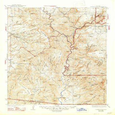YellowMaps Turret Peak AZ topo map, 1:125000 Scale, 30 X 30 Minute, Historical, 1933, Updated 1947, 20.8 x 16.9 in - Tyvek