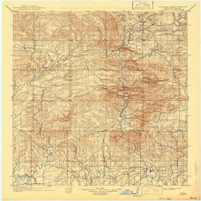 YellowMaps Lukfata OK topo map, 1:125000 Scale, 30 X 30 Minute, Historical, 1902, Updated 1942, 20.2 x 16.8 in - Tyvek