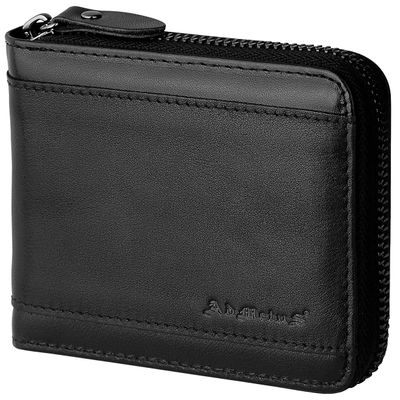 Admetus Wallet for Men Zipper Leather Wallet for Men Bifold RFID Blocking Card Holder black10