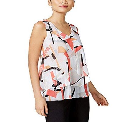 Alfani Petite Printed Layered-Look Top (Modern Art, PXS)