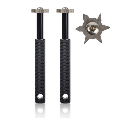 DUOSHIDA Groove Sharpener with 6 Heads - Golf Club Groove Sharpener Re-Grooving Tool and Cleaner for All Irons Pitching Sand Lob Gap and Approach Wedges and Utility Clubs (2 Black)
