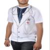 Adults Fancy Dress Doctor Printed Top Mens Short Sleeve Summer Stag Do T Shirt White Small view 1