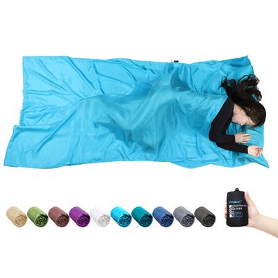 Browint Silk Sleeping Bag Liner, Silk Sleep Sheet, Sack, Extra Wide 87"x43", Lightweight Travel and Camping Sheet for Hotel, More Colors for Option, Reinforced Gussets, Pillow Pocket