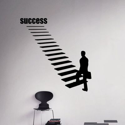 Success Motivational Career Ladder Wall Decal Vinyl Sticker Stairs Wall Art 2(nwg)