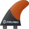 Culprit Surf Orange Black C1 Carbon Fiber Honeycomb Hybrid Thruster Surfboard Fins - FCS M5 Style view 1