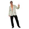 Rubies Men's Disco Sequin Blazer, Silver, Standard view 1