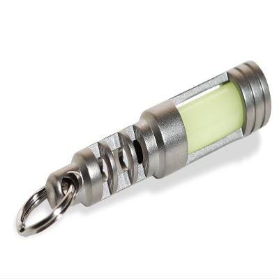 TEC Accessories Isotope Chain Reaction Fob - Hybrid Embrite Glow Fob Pellet (Green) and Stainless Steel Housing for 3x11mm Tritium Vial - EDC Tritium Keychain Accessory - Cool Keychains Accessories