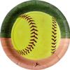 Club Pack Girl's Fastpitch Softball Printed 7in Paper Plates Box of 96 view 1