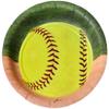 Club Pack Girl's Fastpitch Softball Printed 7in Paper Plates Box of 96 view 2