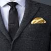 Flairs New York Gentleman's Essentials Weekend Casual Pocket Square Handkerchief (Champagne Gold [Glitter Dots]) view 2