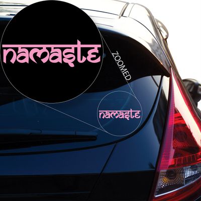 Yoonek Graphics Namaste Decal Sticker for Car Window, Laptop and More. # 635 (3" x 10.7", Other)