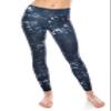 ALWAYS Women's High Waist Yoga Leggings - Tie Dye Striped Premium Soft Stretch Workout Pants Navy White 1916 One Size view 2
