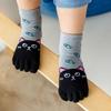Artfasion Kids Toe Socks Toddler Cute Cotton Cartoon Animal Dog Cat Ankle Five Finger Socks for Girls and Boys view 2