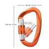 Locking Carabiner - 25kN 5600lb Climbing Carabiner Screw Gate D Shape Carabiner Orange (Pack of 5) view 3