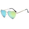 Adela Women Heart Sunglasses Eyewear Beach Viator Mirror Lens Sunglasses with Glasses Case (Green)