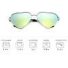 Adela Women Heart Sunglasses Eyewear Beach Viator Mirror Lens Sunglasses with Glasses Case (Green) view 2