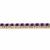 PalmBeach Goldtone Round Simulated Birthstone and Round Crystal, Tennis Bracelet (10mm), Fold Over Clasp, 7 inches Month 2 view 2