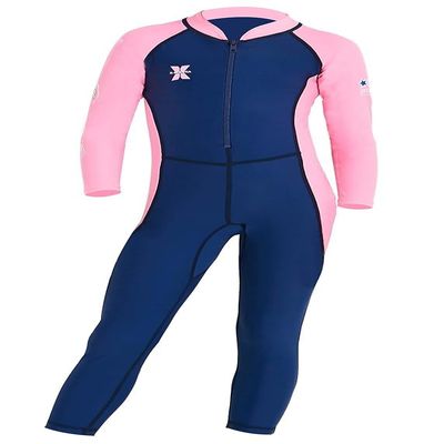 Girls Sun Suit Long Sleeve UV Sun Protection Swimsuit One Piece Stretch Full Coverage Wetsuit Swimwear Navy XXL